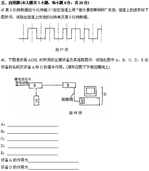 全国2010年4月高等教育自学考试计算机网络技术试题